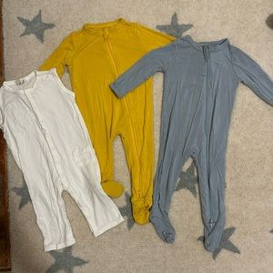 Kyte Baby Bundle - 2 zippered footies and a button bodysuit